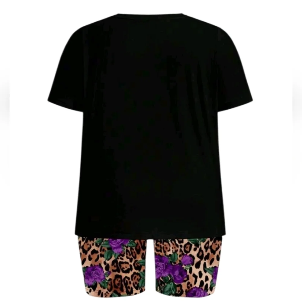 Leopard & Floral Lips 2-Piece Matching Set